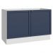 Balcão Gabinete de Pia 120 cm (Sem Tampo) Branco/Azul Vik Madesa