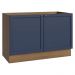 Balcão Gabinete de Pia 120 cm (Sem Tampo) Rustic/Azul Vik Madesa