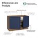 Balcão Gabinete de Pia 120 cm (Sem Tampo) Rustic/Azul Vik Madesa
