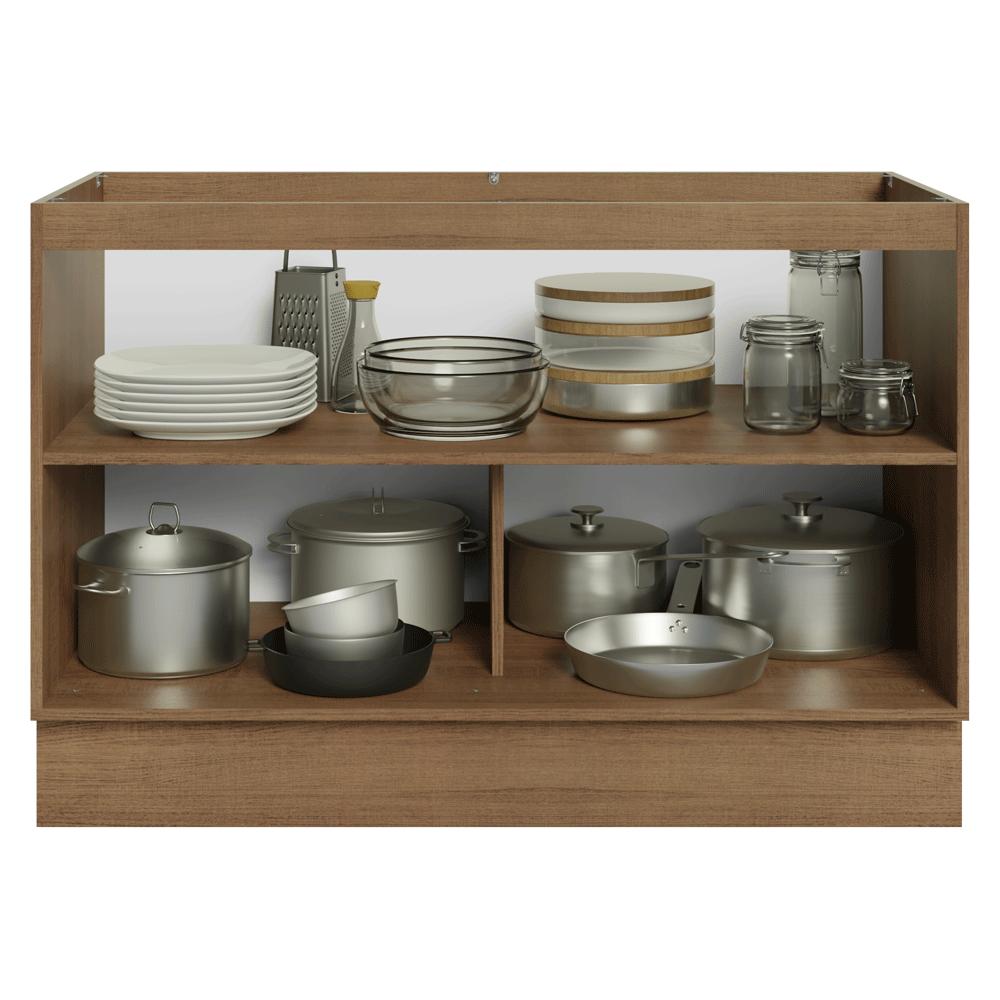 Balcão Gabinete de Pia 120 cm (Sem Tampo) Rustic/Cinza Vik Madesa