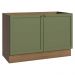 Balcão Gabinete de Pia 120 cm (Sem Tampo) Rustic/Verde Vik Madesa