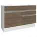 Balcão Gabinete de Pia Armário de Cozinha 1 Porta e 2 Gavetas Branco/Rustic Glamy Madesa