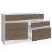 Balcão Gabinete de Pia Armário de Cozinha 1 Porta e 2 Gavetas Branco/Rustic Glamy Madesa