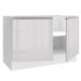 Balcão Gabinete de Pia Armário de Cozinha 100% MDF 120 cm 2 Portas (Sem Tampo e Pia) Portas Branco Brilho Acordes Madesa