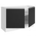 Balcão Gabinete de Pia Armário de Cozinha 100% MDF 120 cm 2 Portas Branco/Preto Acordes Madesa