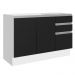 Balcão Gabinete de Pia Armário de Cozinha 100% MDF 120 cm 3 Portas 2 Gavetas Branco/Preto Acordes Madesa