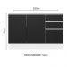 Balcão Gabinete de Pia Armário de Cozinha 100% MDF 120 cm 3 Portas 2 Gavetas Branco/Preto Acordes Madesa