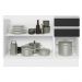 Balcão Gabinete de Pia Armário de Cozinha 100% MDF 120 cm 3 Portas 2 Gavetas Branco/Preto Acordes Madesa