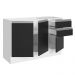 Balcão Gabinete de Pia Armário de Cozinha 100% MDF 120 cm 3 Portas 2 Gavetas Branco/Preto Acordes Madesa