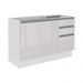 Balcão Gabinete de Pia Armário de Cozinha 100% MDF 120 cm 3 Portas e 2 Gavetas Portas Branco Brilho Acordes Madesa