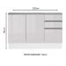 Balcão Gabinete de Pia Armário de Cozinha 100% MDF 120 cm 3 Portas e 2 Gavetas Portas Branco Brilho Acordes Madesa