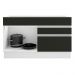 Balcão Gabinete de Pia Armário de Cozinha 120 cm 1 Porta 2 Gavetas Branco/Preto Glamy Madesa