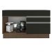 Balcão Gabinete de Pia Armário de Cozinha 120 cm 1 Porta 2 Gavetas Rustic/Preto Glamy Madesa