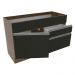 Balcão Gabinete de Pia Armário de Cozinha 120 cm 1 Porta 2 Gavetas Rustic/Preto Glamy Madesa