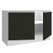 Balcão Gabinete de Pia Armário de Cozinha 120 cm 2 Portas Branco/Preto Glamy Madesa