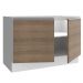 Balcão Gabinete de Pia Armário de Cozinha 120 cm 2 Portas Branco/Rustic Glamy Madesa