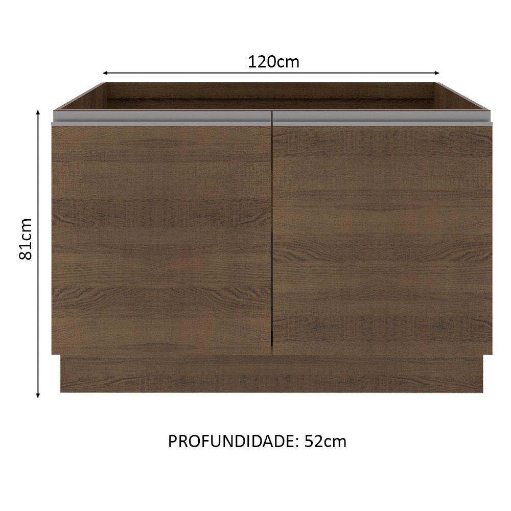 Balcão Gabinete de Pia Armário de Cozinha 120 cm 2 Portas Glamy Madesa