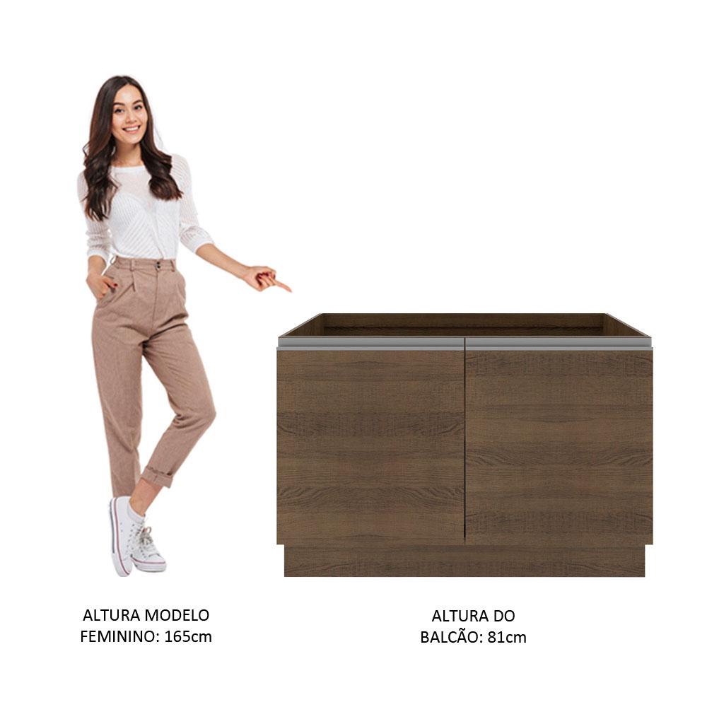 Balcão Gabinete de Pia Armário de Cozinha 120 cm 2 Portas Glamy Madesa