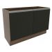 Balcão Gabinete de Pia Armário de Cozinha 120 cm 2 Portas Rustic/Preto Glamy Madesa