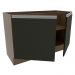 Balcão Gabinete de Pia Armário de Cozinha 120 cm 2 Portas Rustic/Preto Glamy Madesa