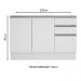 Balcão Gabinete de Pia Armário de Cozinha 120 cm 2 Portas e 3 Gavetas Branco Glamy Madesa