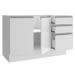 Balcão Gabinete de Pia Armário de Cozinha 120 cm 2 Portas e 3 Gavetas Branco Glamy Madesa