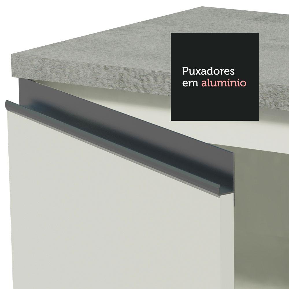 Balcão Gabinete de Pia Armário de Cozinha 120 cm 2 Portas e 3 Gavetas Branco Glamy Madesa