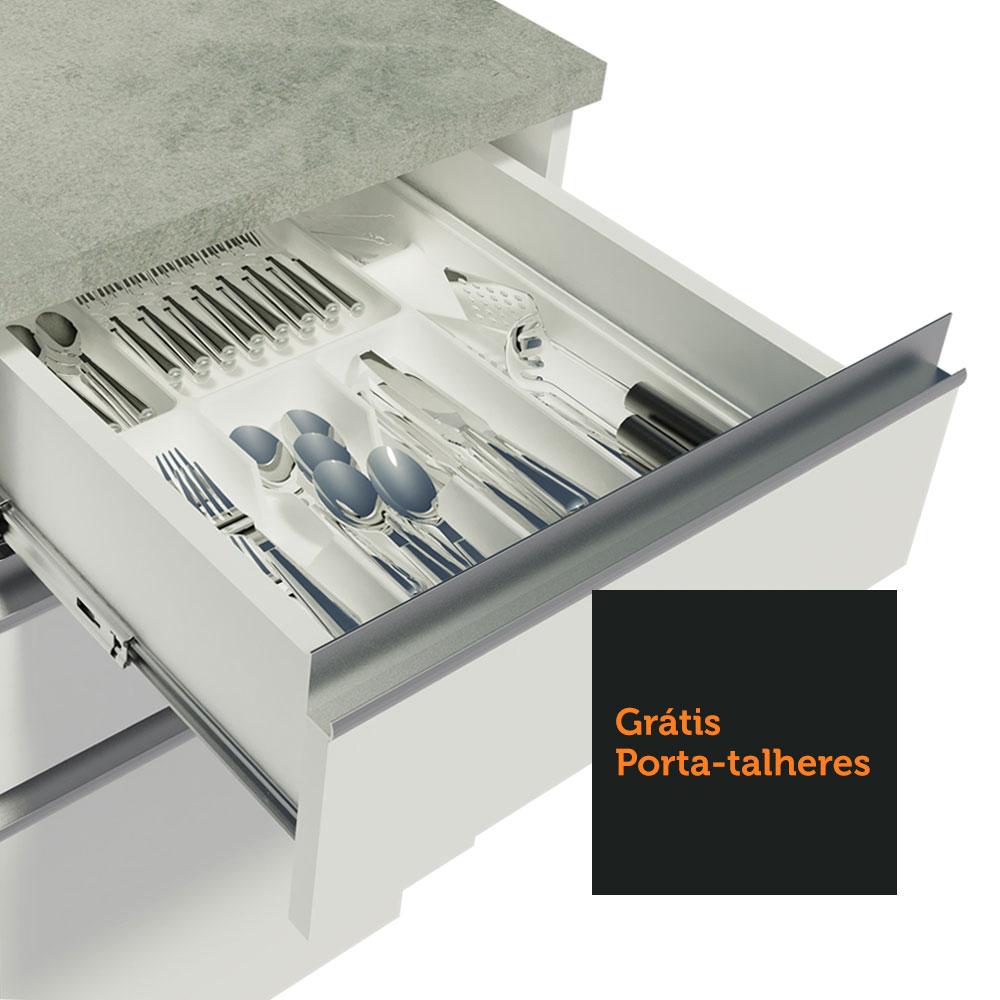 Balcão Gabinete de Pia Armário de Cozinha 120 cm 2 Portas e 3 Gavetas Branco Glamy Madesa