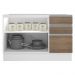 Balcão Gabinete de Pia Armário de Cozinha 120 cm 2 Portas e 3 Gavetas Branco/Rustic Glamy Madesa