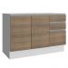 Balcão Gabinete de Pia Armário de Cozinha 120 cm 2 Portas e 3 Gavetas Branco/Rustic Glamy Madesa