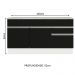 Balcão Gabinete de Pia Armário de Cozinha 150 cm 2 Gavetas 2 Portas (Com Tampo) Branco/Preto Glamy Madesa