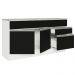 Balcão Gabinete de Pia Armário de Cozinha 150 cm 2 Gavetas 2 Portas (Com Tampo) Branco/Preto Glamy Madesa