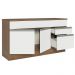 Balcão Gabinete de Pia Armário de Cozinha 150 cm 2 Gavetas 2 Portas (Com Tampo) Rustic/Branco Glamy Madesa