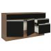 Balcão Gabinete de Pia Armário de Cozinha 150 cm 2 Gavetas 2 Portas (Com Tampo) Rustic/Preto Glamy Madesa