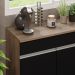 Balcão Gabinete de Pia Armário de Cozinha 150 cm 2 Gavetas 2 Portas (Com Tampo) Rustic/Preto Glamy Madesa