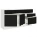 Balcão Gabinete de Pia Armário de Cozinha 150 cm 2 Gavetas 2 Portas (Sem Tampo e Pia) Branco/Preto Glamy Madesa