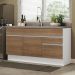 Balcão Gabinete de Pia Armário de Cozinha 150 cm 2 Gavetas 2 Portas (Sem Tampo e Pia) Branco/Rustic Glamy Madesa
