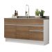 Balcão Gabinete de Pia Armário de Cozinha 150 cm 2 Gavetas 2 Portas (Sem Tampo e Pia) Branco/Rustic Glamy Madesa