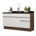 Balcão Gabinete de Pia Armário de Cozinha 150 cm 2 Gavetas 2 Portas (Sem Tampo e Pia) Rustic/Branco Glamy Madesa