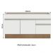 Balcão Gabinete de Pia Armário de Cozinha 150 cm 2 Gavetas 2 Portas (Sem Tampo e Pia) Rustic/Branco Glamy Madesa