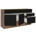 Balcão Gabinete de Pia Armário de Cozinha 150 cm 2 Gavetas 2 Portas (Sem Tampo e Pia) Rustic/Preto Glamy Madesa