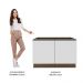 Balcão Gabinete de Pia Armário de Cozinha 2 Portas Rustic/Branco Glamy Madesa