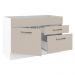 Balcão Gabinete de Pia Cozinha 1 Porta e 2 Gavetas Branco/Crema Agata Madesa