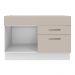 Balcão Gabinete de Pia Cozinha 1 Porta e 2 Gavetas Branco/Crema Agata Madesa