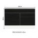 Balcão Gabinete de Pia Cozinha 120 x 60 cm 1 Porta 2 Gavetas Branco/Preto (Com Tampo) Agata Madesa