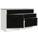 Balcão Gabinete de Pia Cozinha 120 x 60 cm 1 Porta 2 Gavetas Branco/Preto (Com Tampo) Agata Madesa