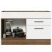 Balcão Gabinete de Pia Cozinha 120 x 60 cm 1 Porta 2 Gavetas Rustic/Branco (Sem Tampo) Agata Madesa