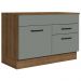 Balcão Gabinete de Pia Cozinha 120 x 60 cm 1 Porta 2 Gavetas Rustic/Cinza (Com Tampo) Agata Madesa