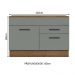 Balcão Gabinete de Pia Cozinha 120 x 60 cm 1 Porta 2 Gavetas Rustic/Cinza (Com Tampo) Agata Madesa