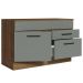 Balcão Gabinete de Pia Cozinha 120 x 60 cm 1 Porta 2 Gavetas Rustic/Cinza (Com Tampo) Agata Madesa